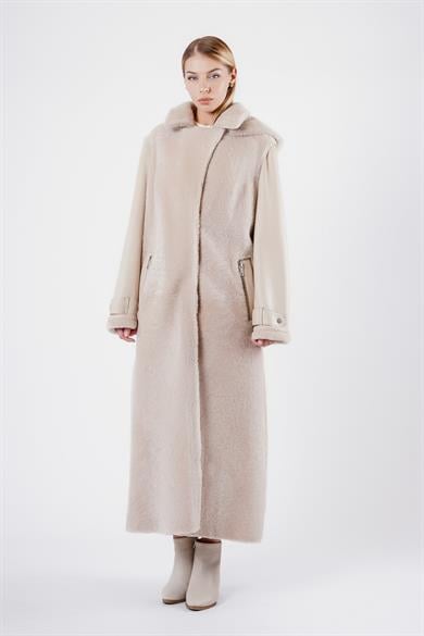 Manteau en fourrure beige Milano
