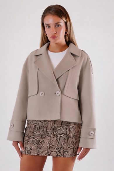 Manteau en cachemire beige oversize