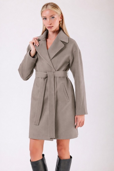 Manteau en cachemire beige sursize