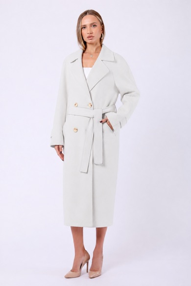 Manteau en cachemire véritable blanc