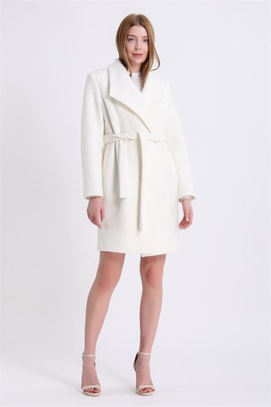 Manteau en cachemire blanc