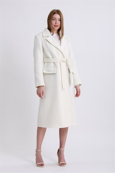 Manteau en cachemire blanc