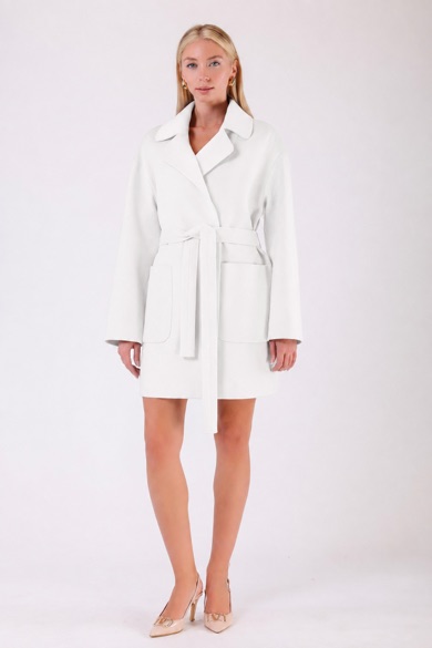 Manteau en cachemire blanc