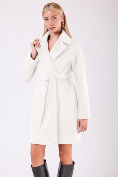 Manteau en cachemire blanc sursize