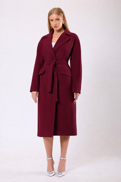 Manteau en cachemire Carolina bordeaux