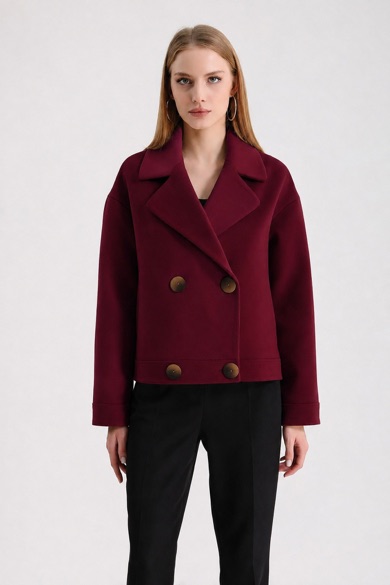 Veste en cachemire bordeaux