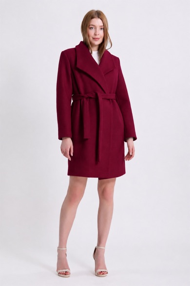 Manteau en cachemire bordeaux