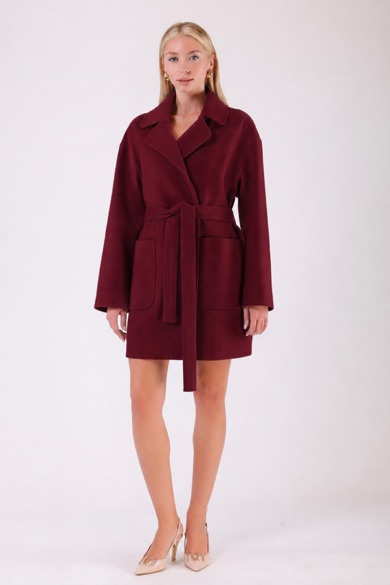 Manteau en cachemire bordeaux