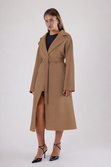 Manteau en cachemire camel