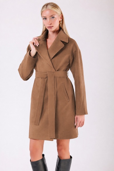 Manteau en cachemire chameau sursize