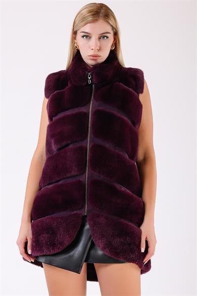 Gilet en rex pourpre foncé