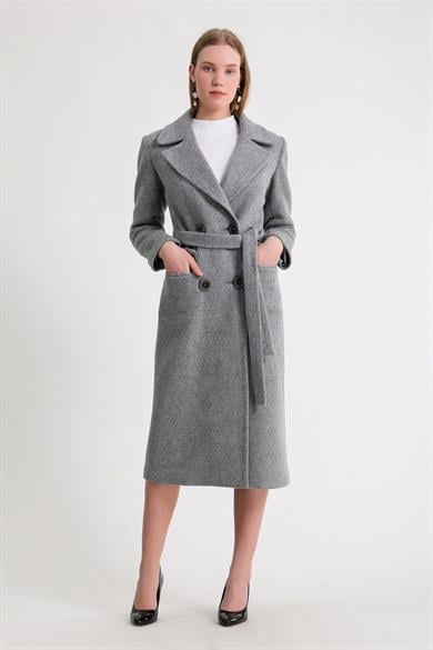 Manteau en cachemire gris
