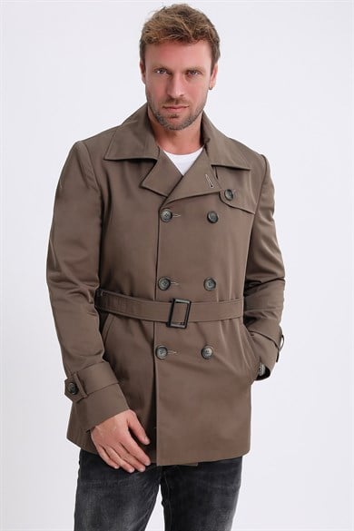 Trench en fibre brun