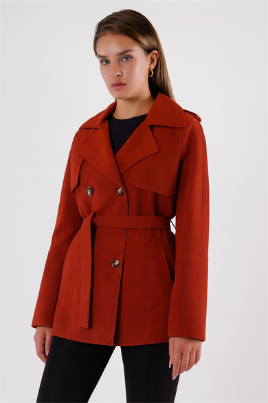 Veste en daim rouge