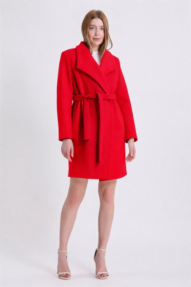 Manteau en cachemire rouge