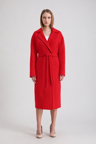 Manteau en cachemire rouge