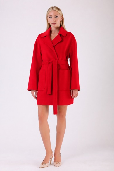 Manteau en cachemire rouge