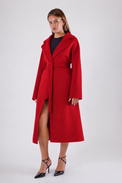 Manteau en cachemire rouge