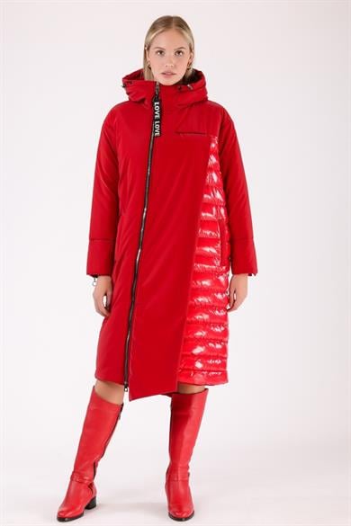 Manteau matelassé rouge imperméable