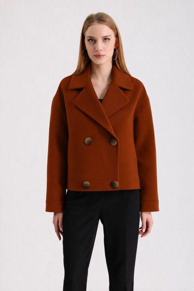 Veste en cachemire marron rouille