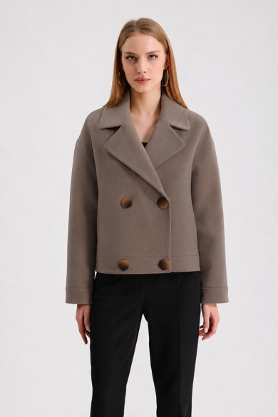 Veste en cachemire beige fonçé