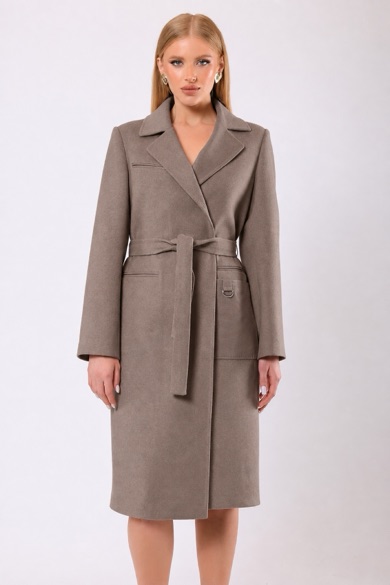 Manteau Katherine en cachemire beige foncé