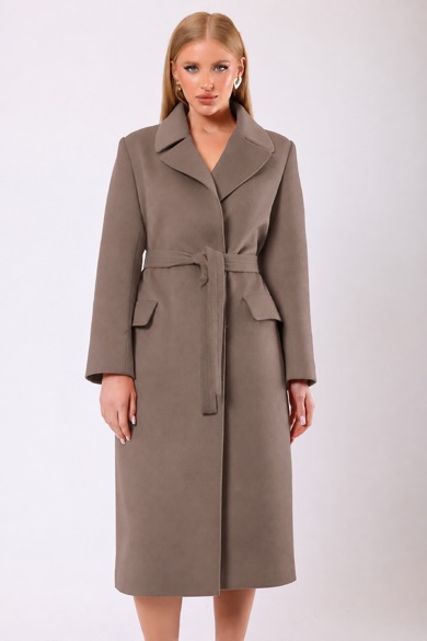 Manteau Rosalinda en cachemire beige foncé