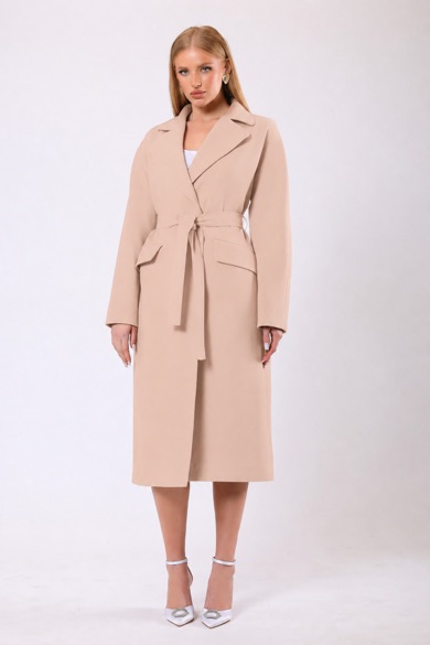 Manteau Carolina en cachemire couleur crème