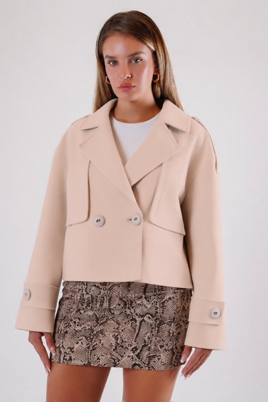Manteau cachemire couleur crème surdimensionné