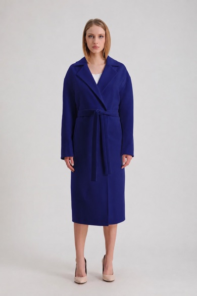 Manteau en cachemire bleu marine