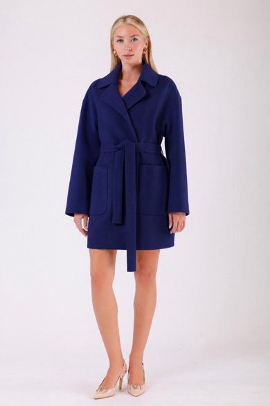Manteau en cachemire bleu marine