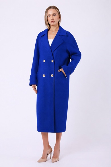 Manteau Katherine en pur cachemire bleu