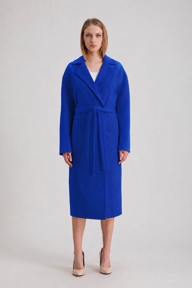 Manteau en cachemire bleu
