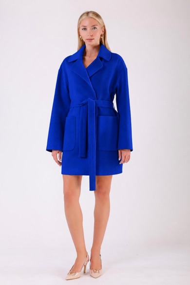 Manteau en cachemire bleu