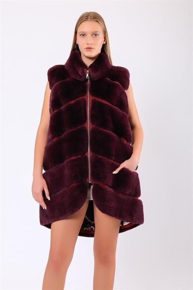 Gilet Valentina en fourrure violet