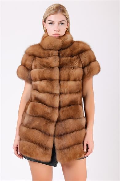 Gilet en zibeline marron naturel