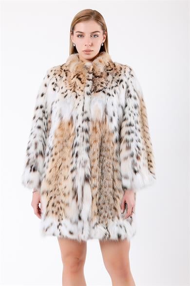 Manteau en fourrure de lynx naturelle