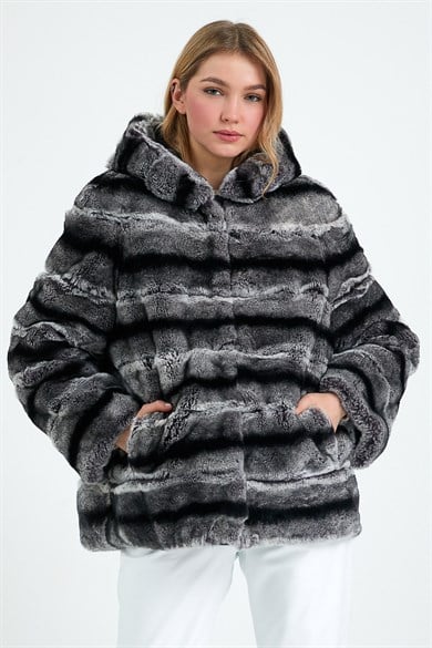 Manteau en rex naturel
