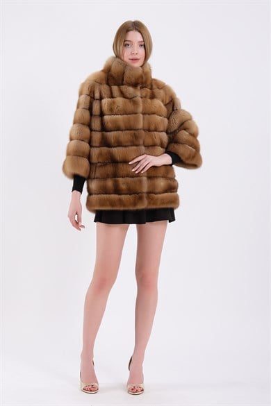 Manteau en fourrure de zibeline naturel