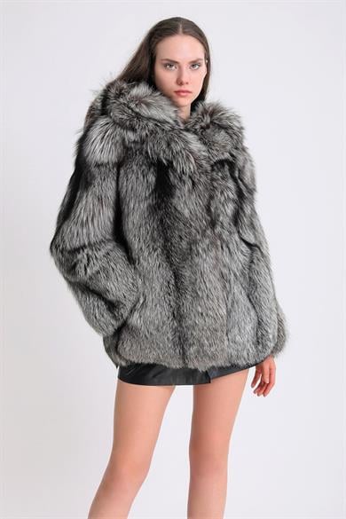 Manteau en fourrure de renard naturel shadow