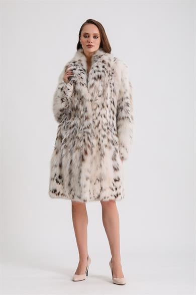 Manteau en fourrure de lynx naturel