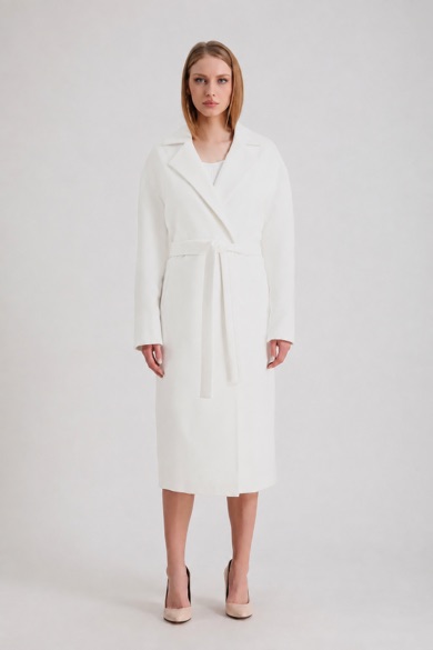 Manteau en cachemire blanc optique