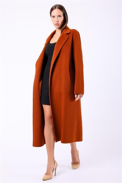 Manteau en cachemire orange