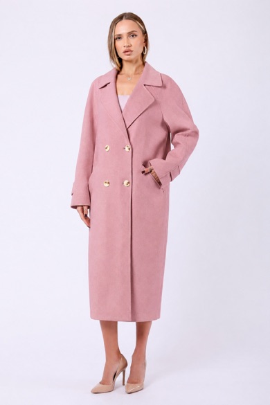 Manteau Katherine en pur cachemire rose