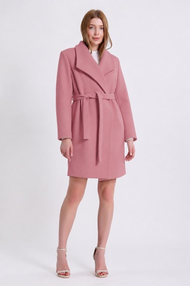 Manteau en cachemire rose