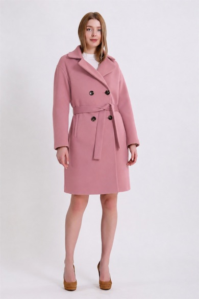 Manteau en cachemire rose