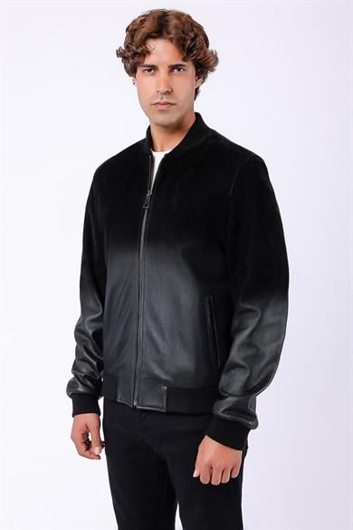 Veste en daim noir dégradé