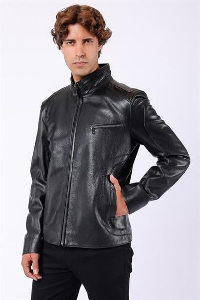 Veste en cuir noir Jumbo