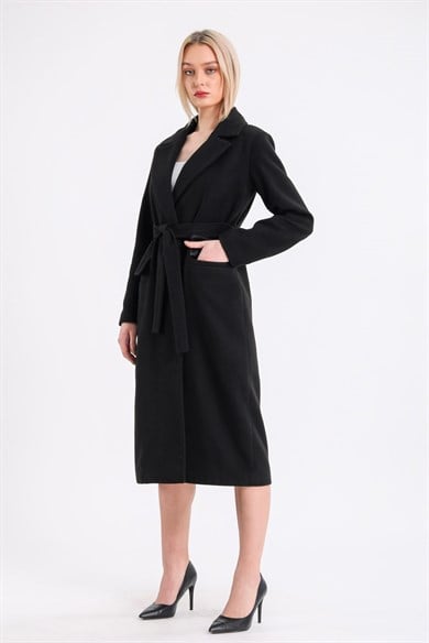 Manteau en cachemire noir