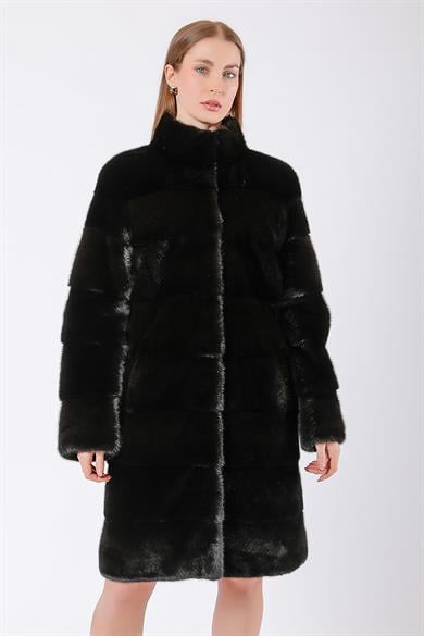Manteau de vison noir